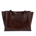 Carrylux Large Capacity Croco Pattern Tote Bags For Womens Big Purses And Handbags Ladies Big Shoulder Bag - Image 3