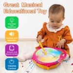 Gooyo GY-168-32 Flash Drum Toy with 3D Lights & Sounds | Dynamic Musical Instrument Toy for Kids | Flash Drum Toy for Gifts | Pink | 3xAA Battery (Not Included) - Image 3