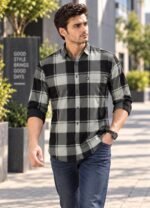 Majestic Man Stylish Slim Fit Cotton Spread Collar Checked Casual Shirt - Image 6