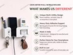 GEOCARTER Wall Phone Holder with Remote, Pen & Key Holder - Image 3