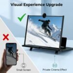Screen Magnifier for Cell Phone 3D HD, Phone Screen Amplifier & Expander for Movies, Gaming, Videos, Eye-Protection Blue Light Filter, Foldable Stand, Gift for Seniors Family, All Smartphones - Image 3