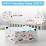 GLUN® Soft Premium Baby Washcloth for Newborn, Pack of 8 Printed Mini Wash Towel, Washable, Reusable, & Absorbent, Extra Soft Face Towels for Babies - Image 6