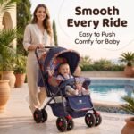 StarAndDaisy Stroller for Baby Boy & Girl 0 to 3 Years, Foldable Stroller, Compact Pram for Toddler with Reversible Handle, Multi-Recline Seat, 5-Point Safety Harness & Storage Basket - Image 4