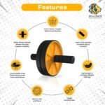 PRO365 Premium Ab Wheel Roller | Heavy Steel Rod | Core Home Workout Equipment 100 Kg | 6MM Knee Mat | Lifetime Brand Warranty - Image 5