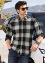 Majestic Man Stylish Slim Fit Cotton Spread Collar Checked Casual Shirt - Image 2