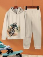 HELLCAT Printed Cotton Blend Hoodie T-shirt and Jogger Trackpant Clothing Set for Boys. - Image 2