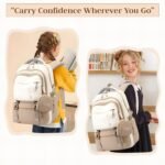 FWQPRA Girls Backpack School Backpack with Small Zipper Pouch Fashion Nylon with Padded Shoulder Straps & Handle Design Multi Compartment Large for School,Camping,Travel - Image 8
