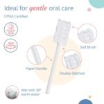 LuvLap 40pcs Oral Care Disposable Mouth Swabs for Cleaning Tooth, Swabsticks Baby Tongue Cleaning, 0-36 Months, White - Image 6