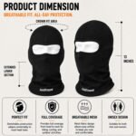 Allextreme Full Face Mask for Riders Anti-Pollution UV Sun Protection Pin Mesh Balaclava Neck Cover Bandana Helmet Liner for Men & Women Biker Hiking Cycling Protective Bike Riding Gear (Black) - Image 3