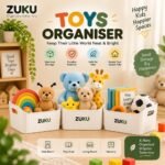 Zuku Storage Box Basket for Storage Plastic Organiser for Storage Bathroom Storage Box Small Plastic Organiser Bathroom Basket Boxes for Toys,Cosmetic,Accessory (White,3Pcs) - Image 2
