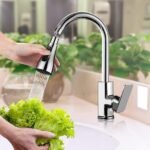 360° Rotating Kitchen Tap Extender, Flexible Faucet Attachment with 2/3 Mode Spray Head, Universal Splash Filter Aerator, Chrome Plated Sink Tap Extension for Kitchen & Bathroom (Silver) - Image 2