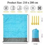 ARURA (LABEL) Polyester Picnic Mats Foldable Waterproof Outdoor Travel Camping Beach Mat Sand Proof Blankets with Portable Bag and 4 Fixed Nails for Family of 5 to 6 Persons (Multi Color) - Image 2