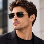 Dervin UV Protected Retro Rectangular Rimless Sunglasses for Men and Women - Image 6