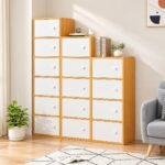 Sunderlook Modern Wooden Wardrobe for Bedroom – Engineered Wood Almirah for Clothes with Hanging Spacious Storage, Cupboard for Bedroom for Clothes, Dresses & Accessories, Maple, 5 Door - Image 9