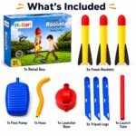 Flying Rocket Launcher Toy with 3 Foam Rockets for Kids | Air Powered Outdoor Jump Rocket Game | Flies Up to 150 ft | Non-Toxic | No Batteries Required | Age 3+ Years - Image 3