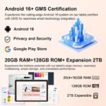 CUPEISI 10" Android 15 Tablet, 20GB RAM+128GB ROM/2TB Expandable for Tablet PC, 2 in 1 with Keyboard, 2.0GHz Quad Core HD CPU, Google 5G WiFi 6 BT 5.0 Certified - Image 5