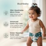 Blushbaby Cloth Diapers for Babies – 2 Reusable Diaper Pants with 2 Free Inserts for 3 Months - 3 Years | Washable Dry Feel Pads | Waterproof | Leak Proof | Quick Dry | Adjustable Free Size | Eco Friendly - Image 3
