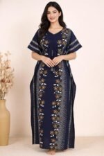 Bahumaan Pure Cotton Kaftan Nighty for Women | Kaftan Maxi for Women | Kaftan Night Gowns for Women | Cotton Nighty for Women Stylish | - Image 6
