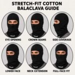 Allextreme Full Face Mask for Riders Anti-Pollution UV Sun Protection Pin Mesh Balaclava Neck Cover Bandana Helmet Liner for Men & Women Biker Hiking Cycling Protective Bike Riding Gear (Black) - Image 6