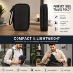 SaleOn 8.3X5 Inch Portable Storage Organizer for USB Cable, Earphone, Power Bank,Charger, Hard Disk & Digital Gadgets, with Mesh Pockets Size 21X12Cm Inside's Material and Color May Vary, Black - Image 3