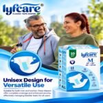 Lyfcare Open Tape Adult Diaper M Size, Waist 25 to 50 Inch,10 Units, Unisex - Image 2