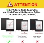 for Kindle Paperwhite 11th Gen 6.8" Signature Edition E-Reader 2021, Slim Multi-Angle Kickstand Cover with Auto Wake/Sleep Plus 1 Screen Clean Pad, Strawberry - Image 2