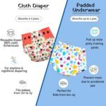 VParents Padded Underwear for Babies and Toddlers with 3 Layers of Cotton Padding Potty Training Pull Up & Diaper-Free Time Pack of 3 (2-3 years) Fruitie car and heart - Image 4