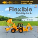 WISHKEY 2-in-1 Friction Powered Bulldozer Truck JCB Excavator Toy Go Construction Vehicle with 180° Rotatable Shovel Big Rubber Wheels Heavy Duty Unbreakable Engineering Car for Kids - Image 9
