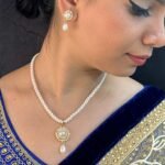 Sri Jagdamba Pearls Dealer Freshwater White Pearl Pendant Necklace set - Image 2