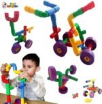 Toy Imagine 30+ Pipe Puzzle Blocks Set for Kids – Creative Building Toys for 3-8 Year Old Boys & Girls – Educational Construction Toy for Learning & Indoor Play – Multicolor Preschool Activity Game - Image 5