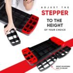 Sparnod Fitness SAS-1000 Aerobic Gym Stepper for Exercise at Home, Adjustable Height, Anti-Skid Surface, Supports up to 225 kg, Compact & Portable, Ideal for Cardio, Strength Training & Pilates Red - Image 4