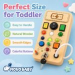 Busy Board for Toddlers | Montessori Toy with Switches, Buttons & Activities | Portable Wooden Busy House | Educational Toy for Baby Boys & Girls Age 2 3 - Image 6