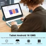 CUPEISI YQ10S MAX Android 13 10 Inch Tablet, 12GB RAM + 128GB ROM / 1TB Expandable, 2-In-1 Tablet With Keyboard, 2.0GHz Quad-Core CPU HD Screen, Google Certified 5G WiFi 6 BT, Blue - Image 3