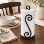 Craftland Wrought Iron S Shape Tissue Paper/Towel/Roll/Napkin Holder/Dispenser for Kitchen Bathroom and Dining Table (Black) - Image 7