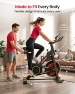 Sparnod Fitness SSB-11N Spinning Bike for Home Use, Heavy-Duty Chrome Flywheel 11kg, Silent Belt Drive, 4-Way Adjustable Seat, LCD Monitor, Adjustable Resistance with Emergency Brake, 125kg Capacity - Image 7