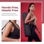 Lifelong Yoga Mat Bag for Women & Men | Lightweight Durable Polyester | Drawstring Closure & Fixed Shoulder Strap | Reinforced Stitching | Premium Yoga Carry Bag Without Yoga Mat (Black) - Image 6