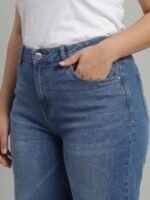 Amazon Brand - INKAST Women High Rise Wide Leg Full Length Cotton Poly Lycra Jeans | Casual Denim Wear - Image 6