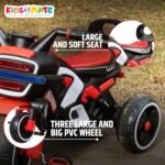 Kidsmate Ranger Bike Pedal Tricycles for Kids 1 to 3 Years | Kids Cycle with Musical Horn, Lights, EVA Wheels & Push Handle | Baby Cycle - Black/Red - Image 6