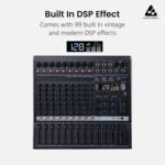 Audio Array AM-Mix10 10-Channel Hybrid Mixer with 10 Analog + 1in/2out USB Interface, 48kHz/16-Bit DSP, +48V, AUX Sends, DSP FX, XLR Out for Live, Studio & Podcast - Image 3