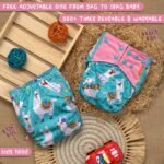 Kids Need Leakage Proof cloth diaper for babies 0 to 3 years High Absorbent 1 Reusable diaper cover 1 Insert pad combo Pack 5-18Kg Adjustable free size Washable Pocket cloth diapers for babies B8 - Image 5