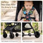 R for Rabbit Pocket Stroller Lite Baby Stroller, Portable Travel Friendly Pre Installed Baby Trolley Stroller & Pram for Newborn Babies of Age 0 to 3 Years | (Black Multi) - Image 5