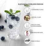 CELLO Classix Hi-Ball Glass Set of 6 Pcs 275 ml, Transparent | Freezer & Fridge Safe, Leadfree Dishwasher Safe Toughened Crystal Clear Glasses Set for Drinking Water Juice Milk Cocktail Mocktail Soda - Image 3