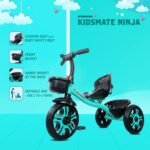 Kidsmate Ninja Plug N Play Durable Kids/Baby Tricycle, Safe & Secure, Storage Basket, Cushion Seat and Seat Belt for 12 Months to 48 Months Boys/Girls/Carrying Capacity Upto 30 Kgs (Sea Green) - Image 8