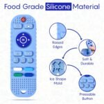 tekme Silicone Remote Teether For Baby, For 3+ Months Baby, Helps Biting Skills Development, Teething Toys For Babies And Toddlers (Blue) - Image 4
