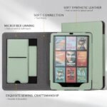 CoBak Case with Stand for Kindle Paperwhite 12th Gen 2024 Released (7") & Kindle Colorsoft Signature Edition - Durable PU Leather Cover with Auto Sleep Wake, Card Slot, Hand Strap Feature, Sage Green - Image 3