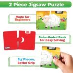 My Starter Jigsaw Puzzle - Animals & Colors| 2-Piece Puzzle for Kids Age 2,3,& 4 yrs| Montessori Educational Toy Set of 20 Puzzle, 40 Big Pieces| Return & Birthday Gift for Boys & Girls - Image 3