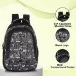 Half Moon Wild Class 5-12 School Bag for Boys Girls Man Woman | Laptop Bagpack Back pack for Men Women | 3 Zips Stylish And Trendy College Bags for Students (Aztec Print) (Black and Grey) - Image 6