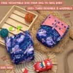 Kids Need Leakage Proof cloth diaper for babies 0 to 3 years High Absorbent 1 Reusable diaper cover 1 Insert pad combo Pack 5-18Kg Adjustable free size Washable Pocket cloth diapers for babies B7 - Image 5