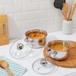 Amazon Brand - Solimo Set of 2 Stainless Steel Cook and Serve Set | Glass Lid | Dishwasher-Safe, 2L 700 ml|Induction and Gas Stove Compatible - Image 4