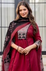 Amayra Women's Pure Cotton A-Line Kurta Set with Palazzo Pants & Dupatta|Ethnic wear|Kurti Suit Set for Women - Image 2